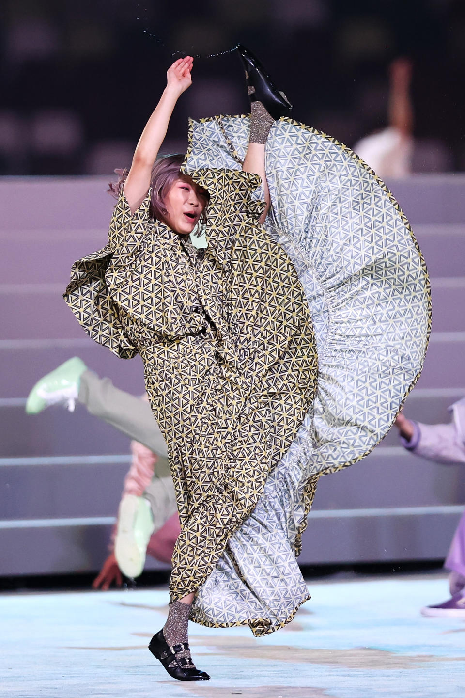 <p>An entertainer performs during the Closing Ceremony of the Tokyo 2020 Olympic Games at Olympic Stadium on August 08, 2021 in Tokyo, Japan. (Photo by Naomi Baker/Getty Images)</p> 