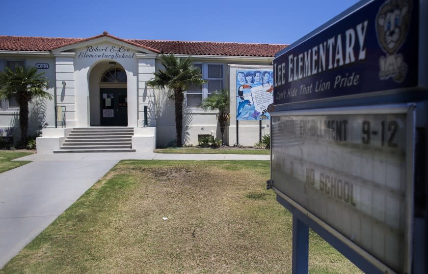 Robert E. Lee Elementary School in Long Beach, Calif on July 4.