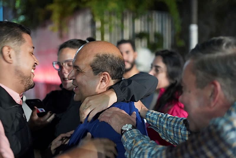 Venezuelan journalist Roland Carreno is released from prison, in Caracas