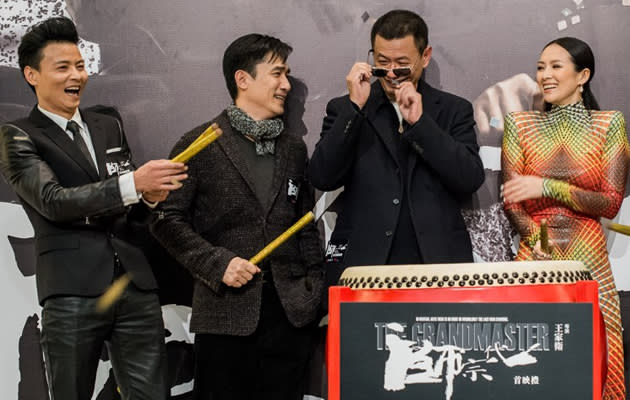 Chang Chen, Tony Leung, Wong Kar Wai and Zhang Ziyi at the movie's Hong Kong opening (PHILIPPE LOPEZ / AFP)