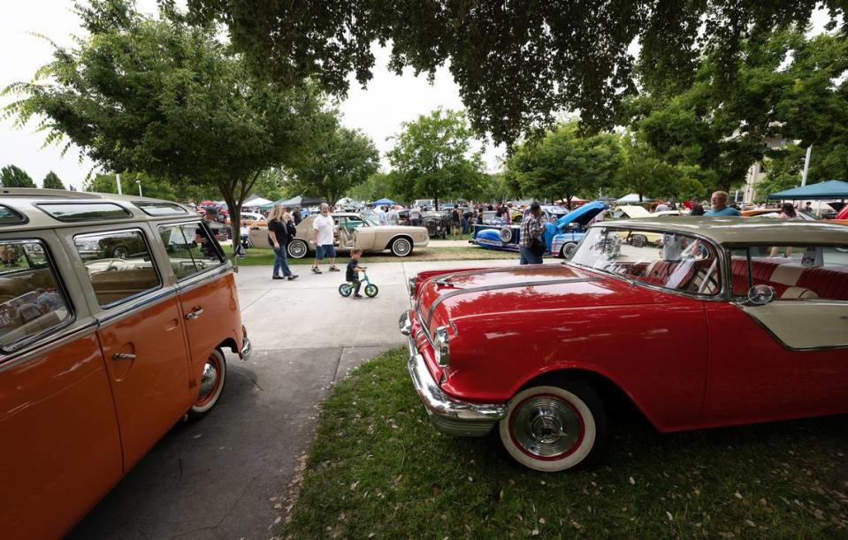 Kiwanis Graffiti car show and festival at Modesto Junior College West Campus in Modesto, Calif., Saturday, June 10, 2023.