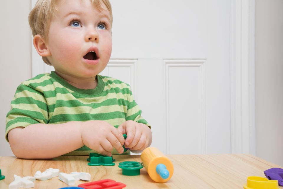 Little Boy With Play Dough Fun