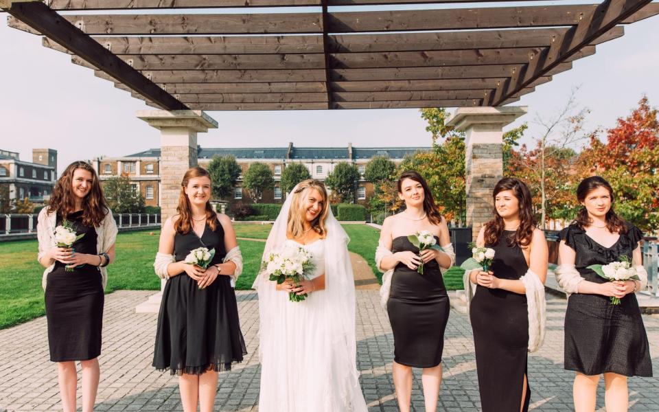 Daisy Buchanan at her wedding with all five of her sisters  - Joanna Nicole Photography