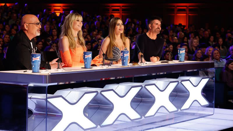 Howie Mandel, Heidi Klum, Sofia Vergara and Simon Cowell on “America’s Got Talent.” 