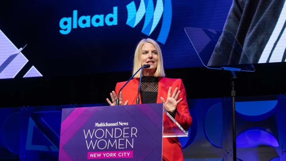 Sarah Kate Ellis, president and CEO, GLAAD accepts the Woman of Influence award.