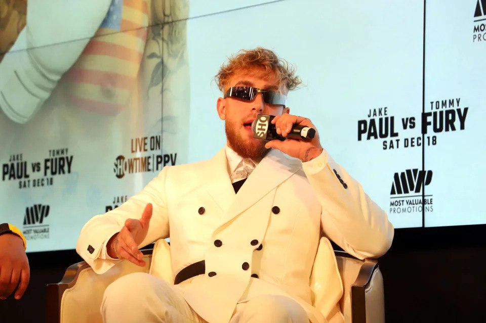 Jake Paul at Press Conference in Las Vegas