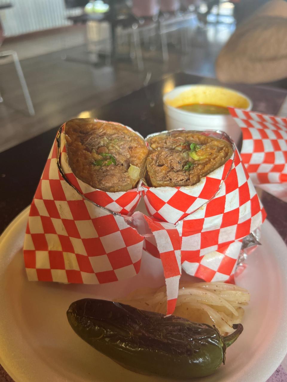 El Super Taco in north Phoenix makes outstanding birria, which can be served as a massive burrito.