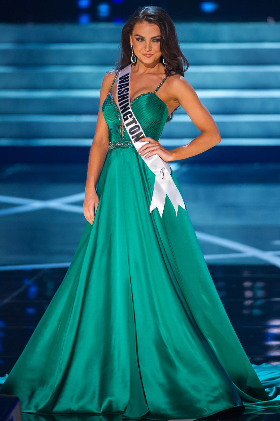 Miss Washington USA Cassandra Searles competes in the 2013 Miss USA pageant. (Photo: Michael Stewart/WireImage)