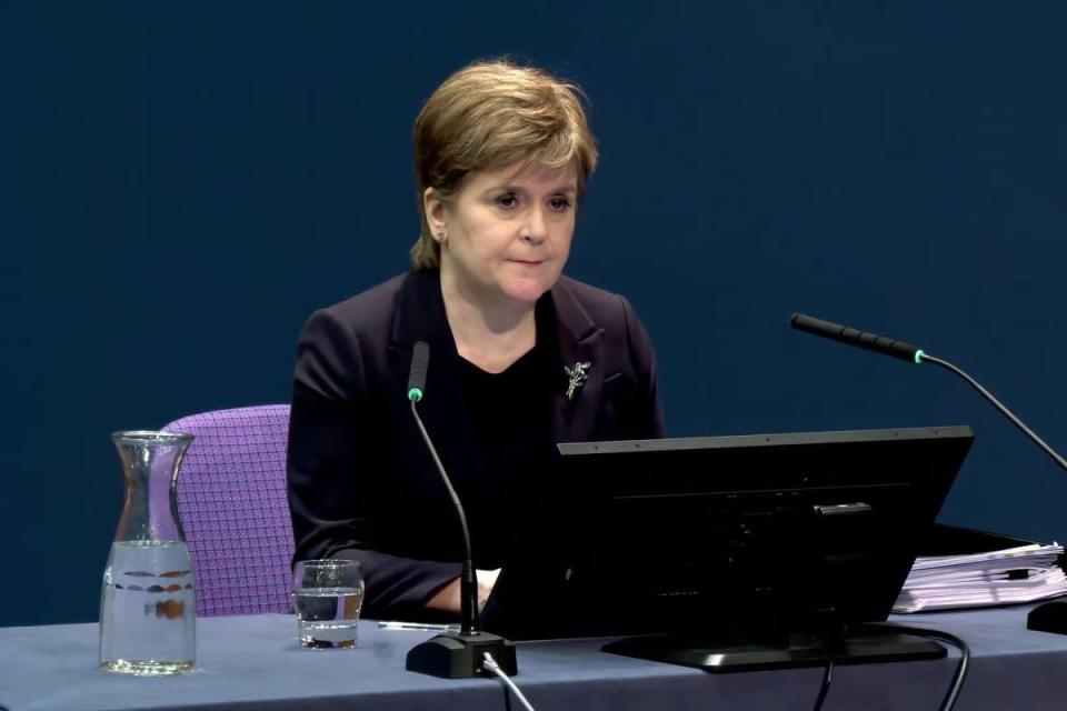 Nicola Sturgeon became tearful on giving evidence to the UK Covid-19 Inquiry (Inquiry/PA) (PA Media)