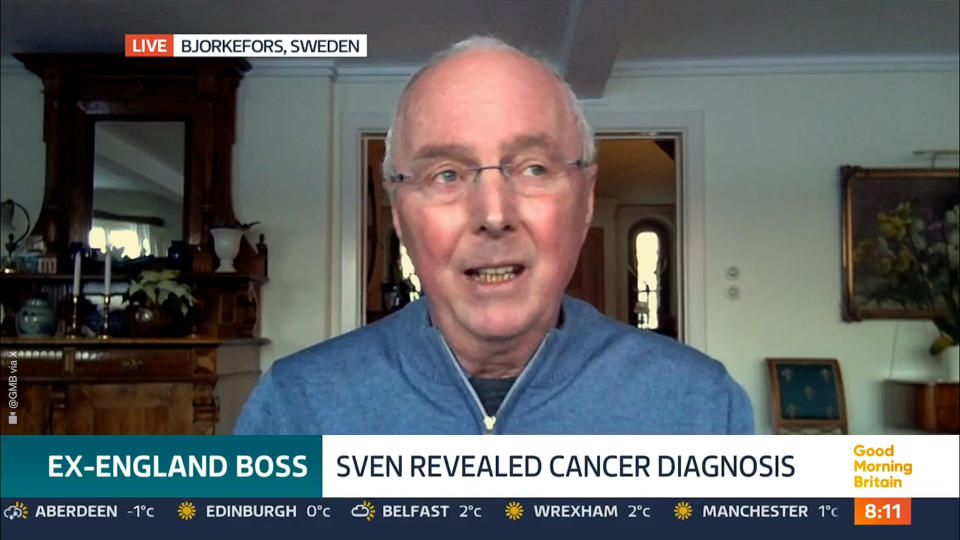 Sven-Göran Eriksson has spoken to Good Morning Britain about his cancer diagnosis. (ITV screengrab)