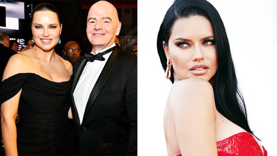 Adriana Lima, pictured here with FIFA president Gianni Infantino.