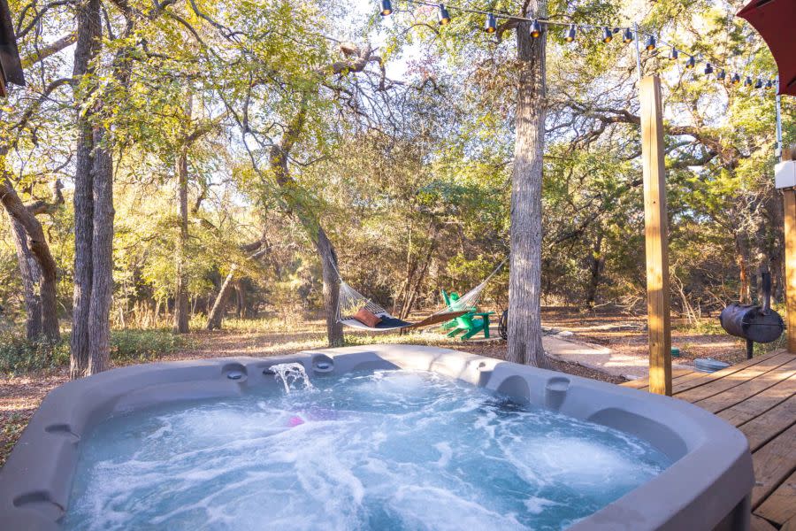 The Super Cute Retro Airstream short term rental located in Wimberley, Texas (Courtesy of Jennifer and Gregory)