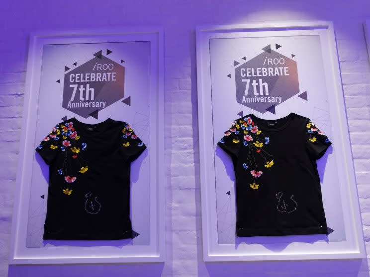 The special limited edition floral embroidery tee-shirt that was launched as part of the celebrations. (Photo: Gabriel Choo/ Yahoo Lifestyle Singapore)