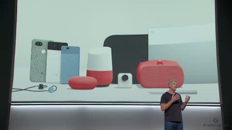 Google's new roster of products includes the Pixel 2 XL, Pixel 2, Home Mini, Home Max, Clips, Daydream View and Pixelbook  - Credit: Google 