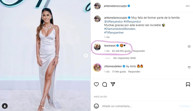 El romántico comentario de Messi en una publicación de Anto Roccuzzo