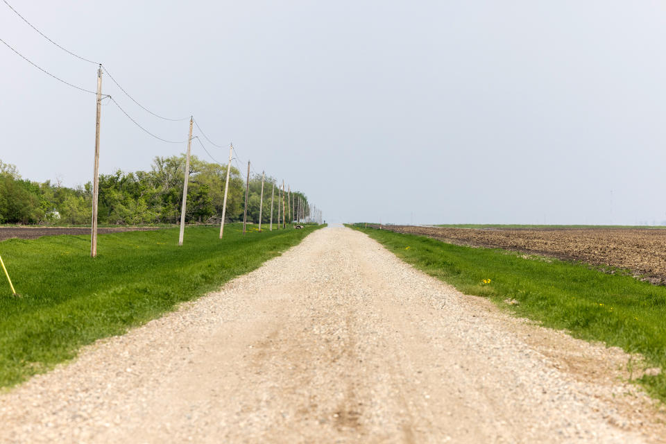 A road outside Arthur, N.D., on Wednesday.  (Tim Gruber for NBC News)