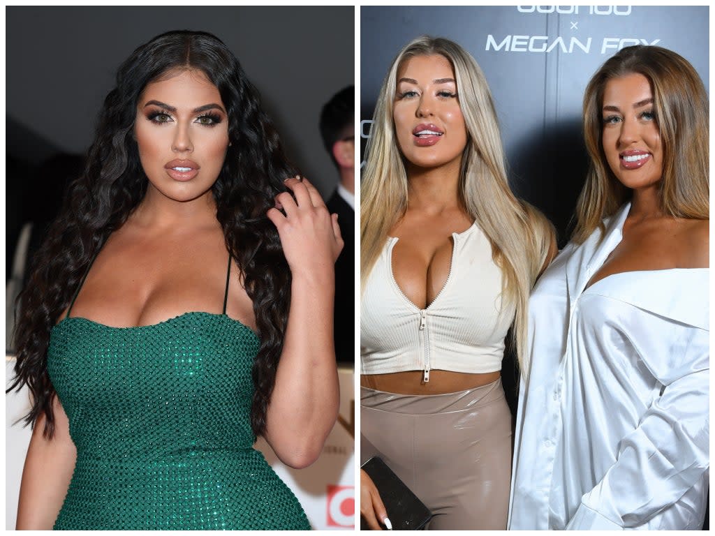 Former Love Island contestants Anna Vakili, left, and Jess and Eve Gale (right) have been called out by the Advertising Standards Authority (Getty)