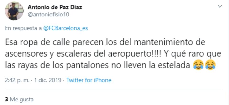 “Parecen los del mantenimiento de ascensores y escaleras del aeropuerto”, bromeaba este usuario. (Foto: Twitter / <a href="http://twitter.com/antoniofisio10/status/1201134429369966597" rel="nofollow noopener" target="_blank" data-ylk="slk:@antoniofisio10;elm:context_link;itc:0;sec:content-canvas" class="link ">@antoniofisio10</a>).