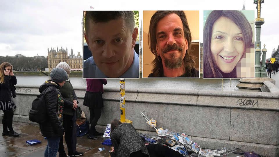 (From left) PC Keith Palmer, Kurt Cochran and Aysha Frade all died in the attack.