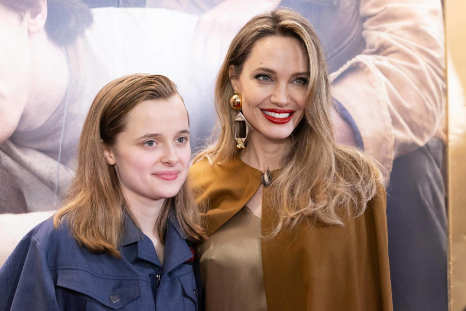 Vivienne Jolie-Pitt and her mother, Angelina Jolie, on 'The Outsiders' opening night red carpet.<p> IMAGO / Cover-Images</p>