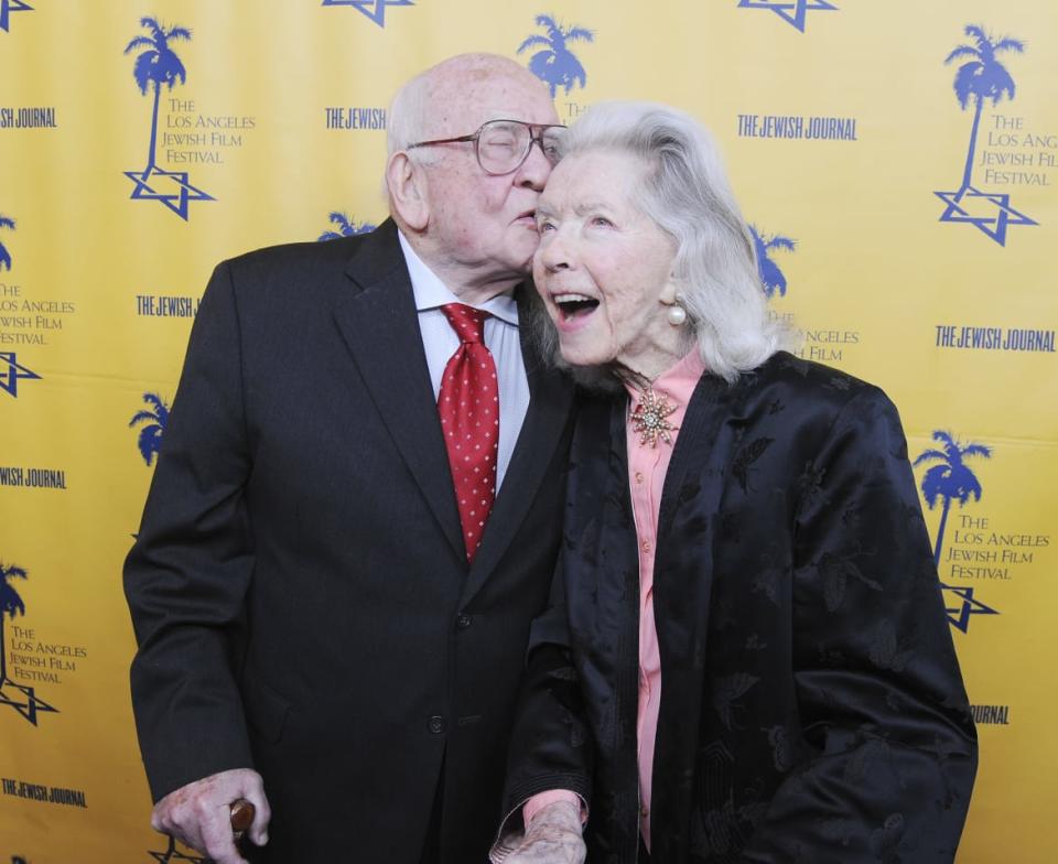 <div class="inline-image__caption"><p>Ed Asner and Marsha Hunt at a 2017 gala in Los Angeles, California.</p></div> <div class="inline-image__credit">Amy Graves/Getty</div>