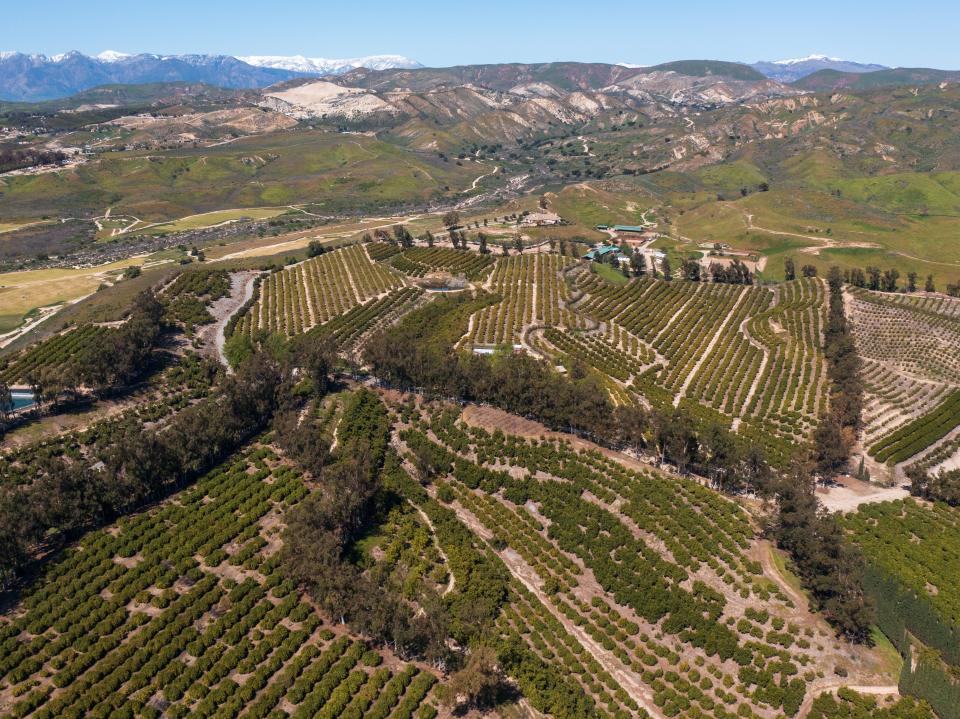 Aerial view of land.