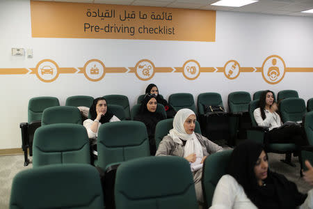 Trainees attend a lesson at Saudi Aramco Driving Center in Dhahran, Saudi Arabia, June 6, 2018. REUTERS/Ahmed Jadallah