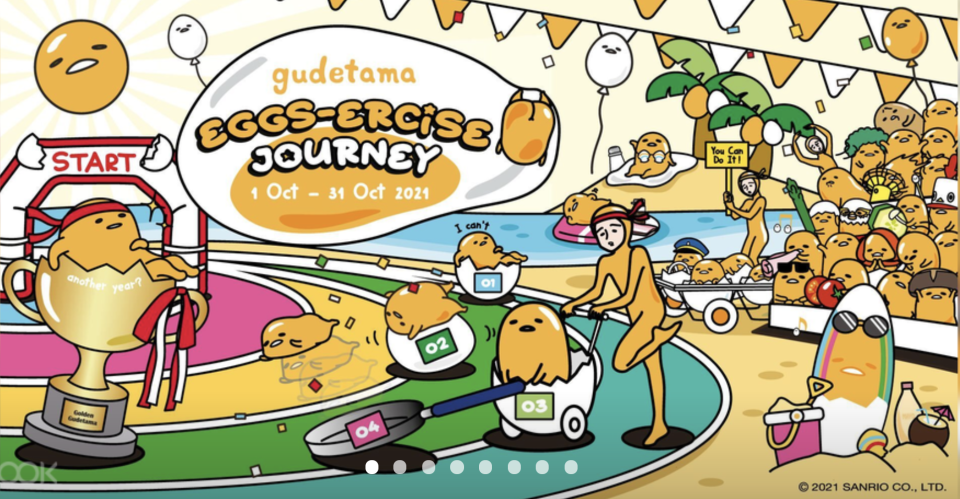 PHOTO: Klook. Gudetama Eggs-ercise Journey 2021, fr S$39.90, 1-31 Oct