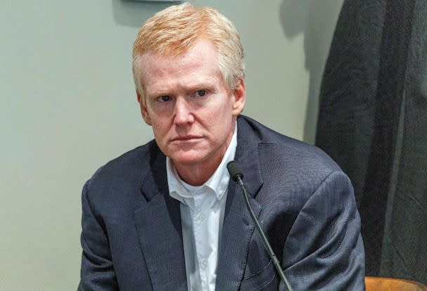 PHOTO: Alex Murdaugh gives testimony in his murder trial at the Colleton County Courthouse in Walterboro, South Carolina, U.S., February 23, 2023. (Grace Beahm Alford/Reuters)