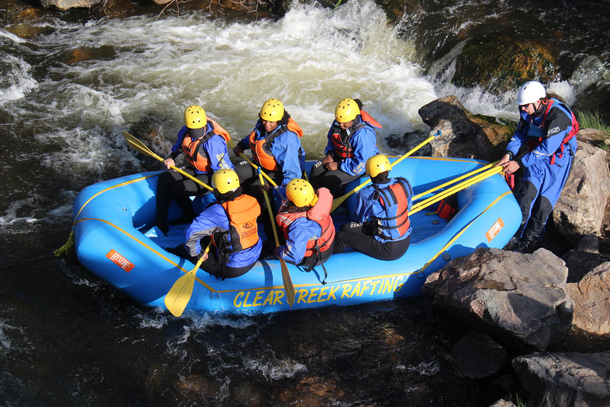 Members of Vibe Tribe Adventures at Clear Creek Rafting Co. in Idaho Springs, Colo.  (Courtesy Vibe Tribe Adventures)
