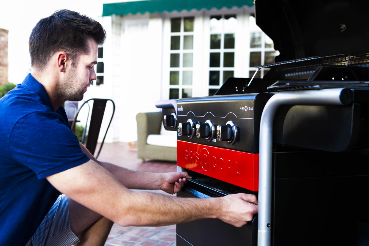 turning on a gas grill (Char-Broil)