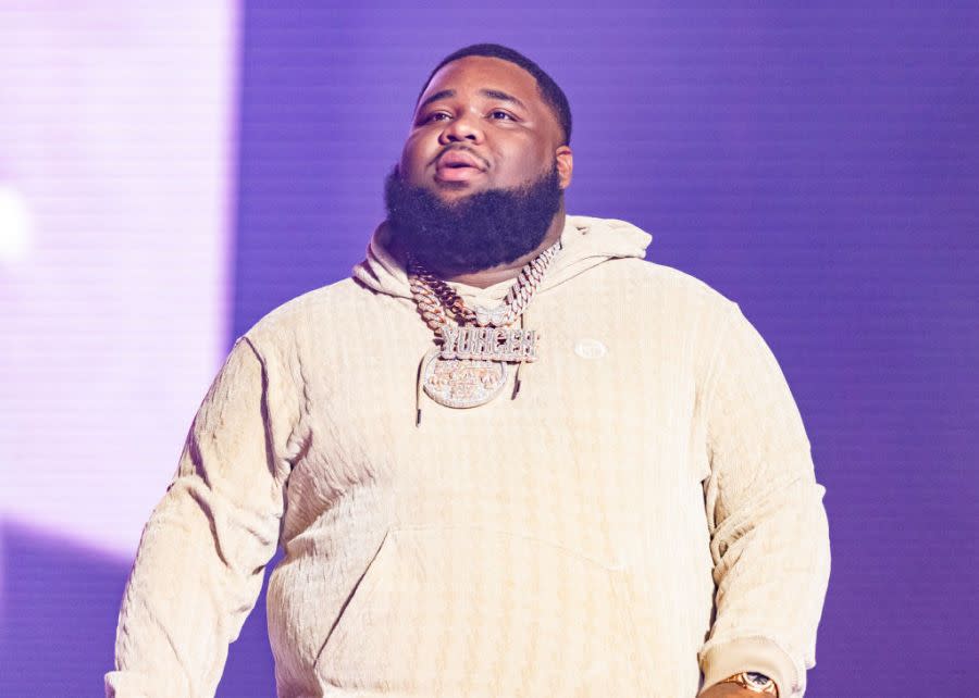 DETROIT, MICHIGAN – OCTOBER 27: Rapper/Singer Rod Wave performs at Little Caesars Arena on October 27, 2023 in Detroit, Michigan. (Photo by Scott Legato/Getty Images)