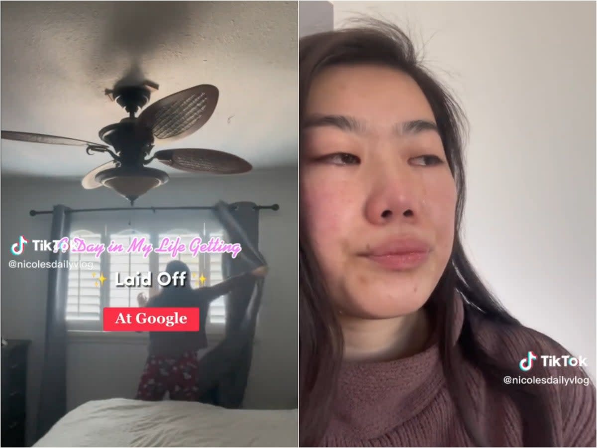 Nicole Tsai, a former Google employee, posted a video about “a day in my life getting laid off at Google” (TikTok/Nicole Tsai)