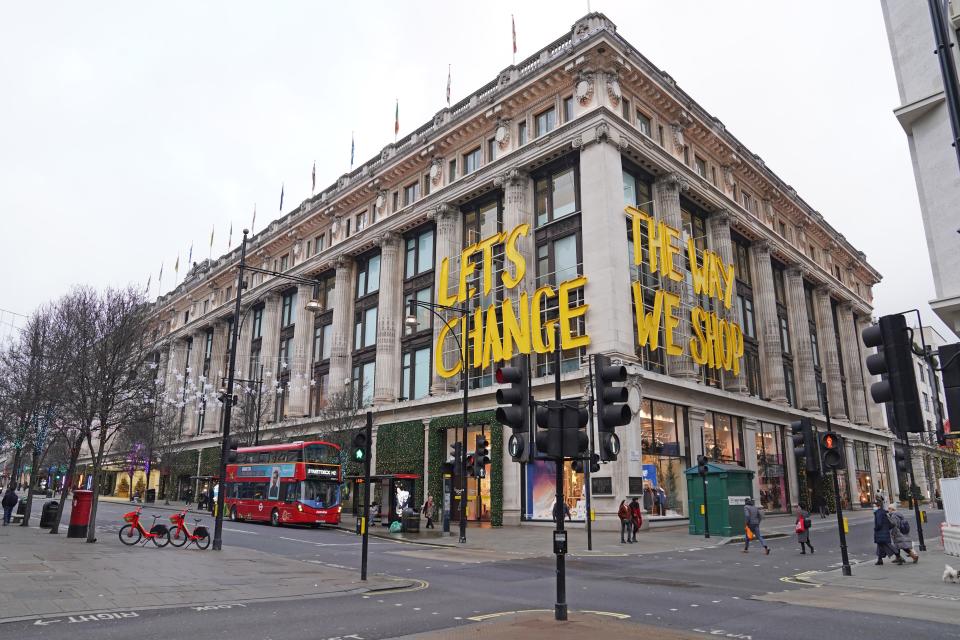 Selfridges saw sales rebound last year as losses narrowed (Stefan Rousseau/PA) (PA Archive)