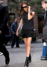 <b>Victoria Beckham</b><br><br> Making a lunch date sexy, Victoria Beckham teamed an LBD with leather ankle heels and chunky clutch. Her signature man’s watch and giant shades also make an appearance. <br><br>© REX