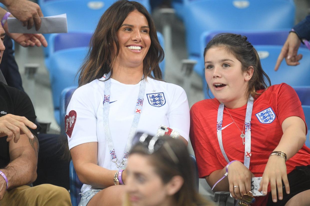 England fan Rebekah Vardy with her daughter Megan: Jeremy Selwyn