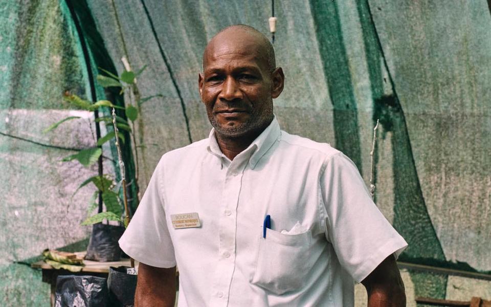 Cuthbert Monroque, the nursery supervisor at the Rabot Estate, on St Lucia - Credit: Ben Quinton