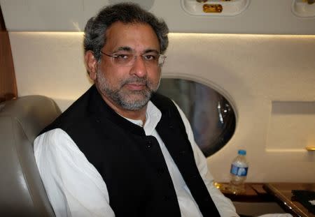 FILE PHOTO: Pakistan's former Petroleum Minister Shahid Khaqan Abbasi poses for a photo during an interview with Reuters in Jhang, Pakistan July 7, 2017. REUTERS/Drazen Jorgic/File Photo