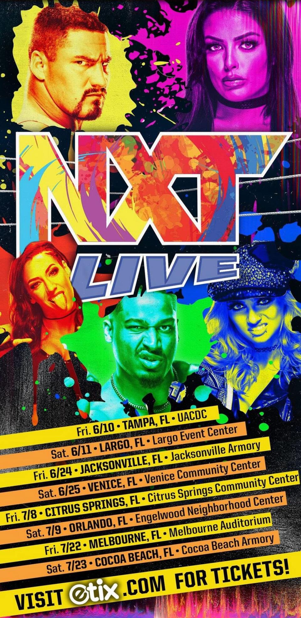 WWE’s NXT Live in June and July in Florida.