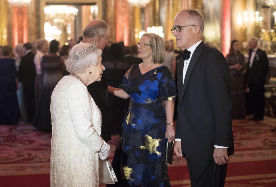 The Queen greeted Malcolm Turnbull at the event. Photo: Getty Images