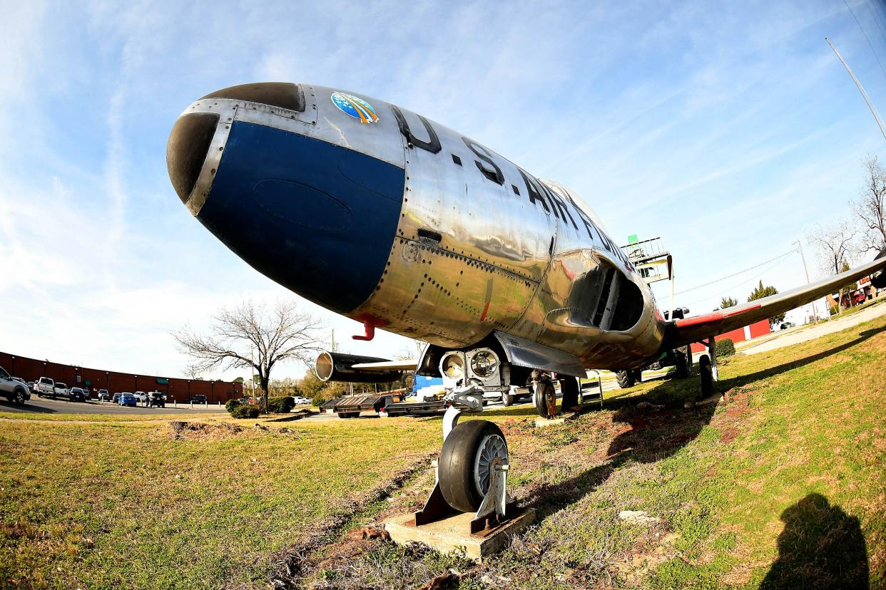 A U.S. Air Force plane that has been on display for years next to the VFW post on Carolina Beach Road in Wilmington, N.C. is moving to a VFW in Midland, N.C. KEN BLEVINS/STARNEWS