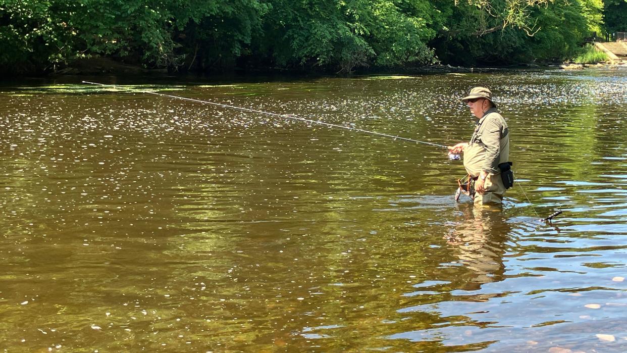 Angler fishing in the River Wharfe