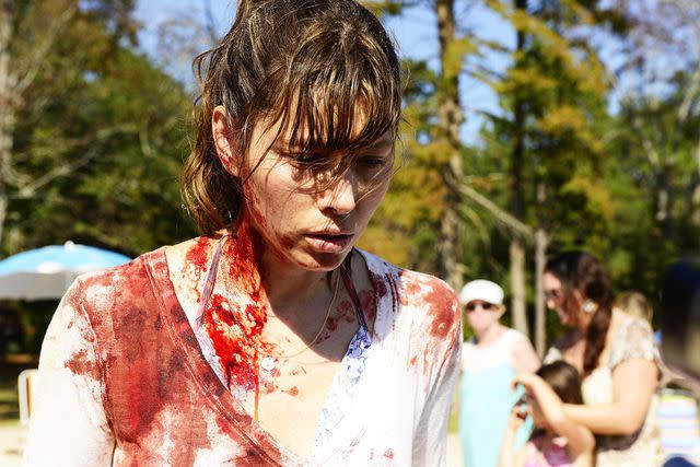 <p>Iron Ocean Films/Universal Cable Productions/Album/Alamy</p> Jessica Biel on 'The Sinner' in 2017.