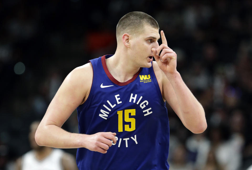 Nikola Jokic said he gave the Spurs a little something extra in the trash-talk department. (AP)