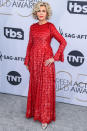 <p>Who knew Jane Fonda would continue to rule the fashion charts at 81? Here, the actress is pictured in fire red Valentino. <em>[Photo: PA]</em> </p>