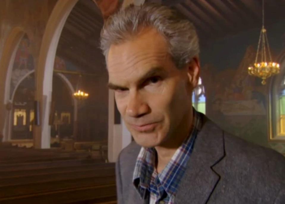 The part of a pretentious scholar of Byzantine history was written for Angus Wright (Channel 4)