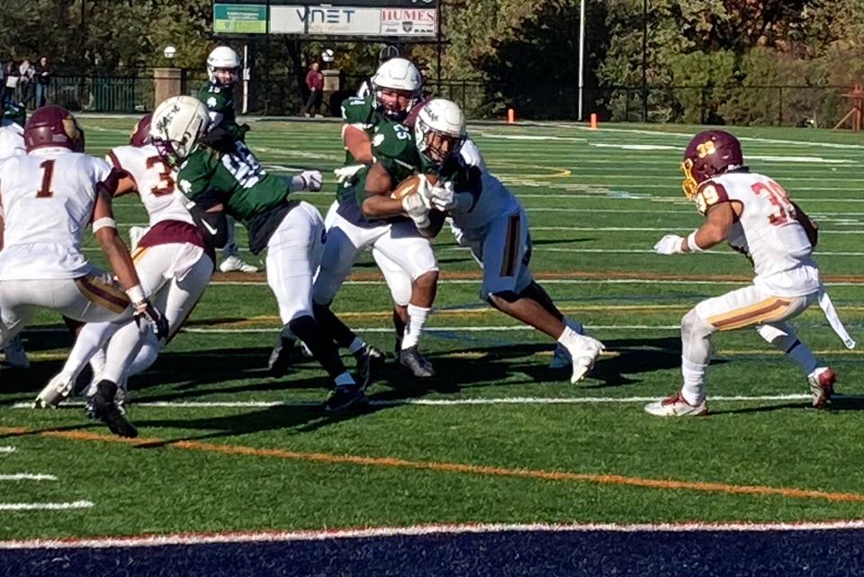 Mercyhurst University running back David Alize rushes the football during the Lakers' 24-13 win over Gannon on  Saturday, Nov. 6, 2021, at Saxon Stadium.
(Photo: JOSH REILLY/ERIE TIMES-NEWS FILE)