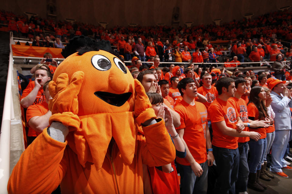 CHAMPAIGN, IL - JANUARY 18: Illinois Fighting Illini fans in the Orange Krush section look on against the Michigan State Spartans at Assembly Hall on January 18, 2011 in Champaign, Illinois. Illinois defeated Michigan State 71-62. (Photo by Joe Robbins/Getty Images)