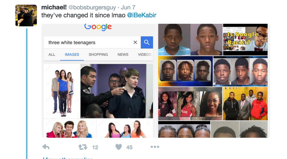 Kabir Ali’s tweet about his searching for “three white teenagers” shows wholesome teens in stock photography.