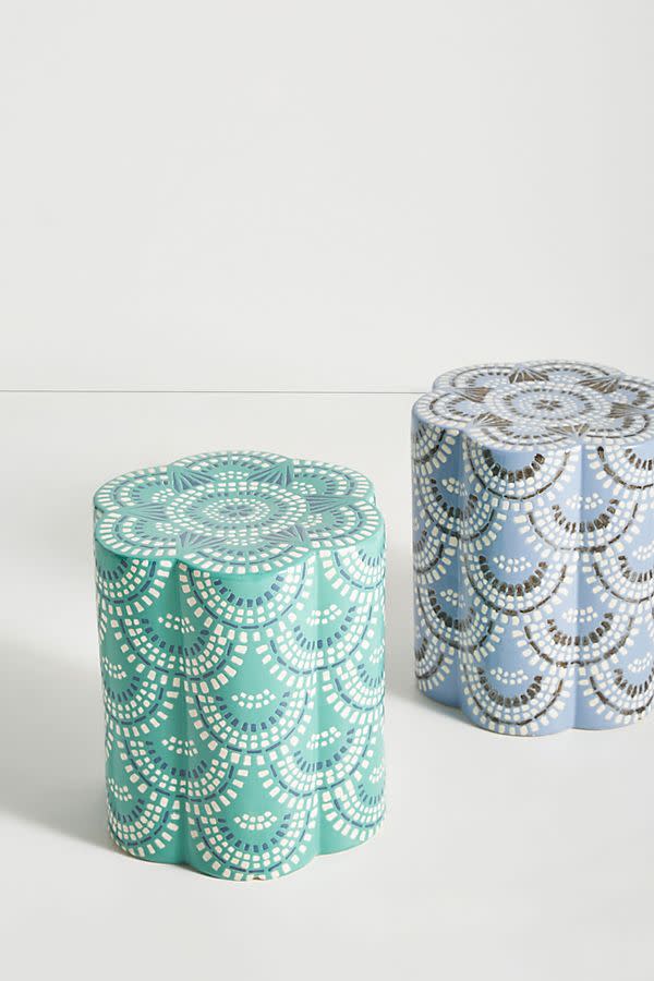 Scalloped Ceramic Side Table